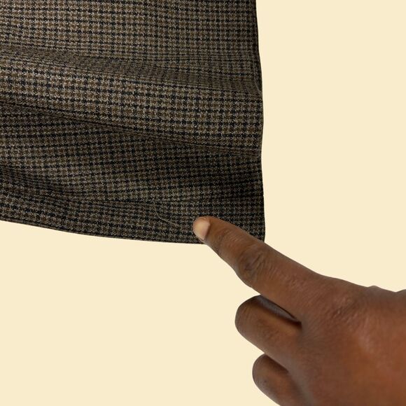 1990s womens blazer jacket, size 8 vintage plaid womens beige/black jacket - Picture 3 of 8